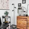 Javel Staande lamp Grijs, houtlook, Zwart, 3-lichts