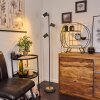 Javel Staande lamp Grijs, houtlook, Zwart, 3-lichts