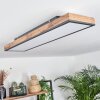 Salmi Plafondpaneel LED Bruin, houtlook, Zwart, 1-licht, Afstandsbediening