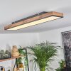 Salmi Plafondpaneel LED Bruin, houtlook, Zwart, 1-licht, Afstandsbediening