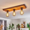 Amnicon Plafondlamp Hout licht, Zwart, 3-lichts