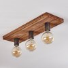 Amnicon Plafondlamp Hout licht, Zwart, 3-lichts