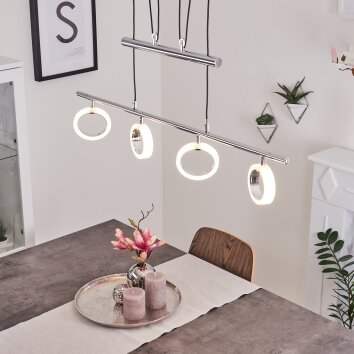 Globine Hanglamp LED Chroom, 4-lichts