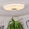 Cham Plafondlamp LED Chroom, Wit, 2-lichts, Afstandsbediening, Kleurwisselaar