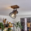 Orny Plafondlamp Hout donker, Zwart, 1-licht