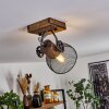 Orny Plafondlamp Hout donker, Zwart, 1-licht