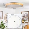 Bagaha Plafondlamp LED Bruin, houtlook, 1-licht, Afstandsbediening