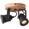 Brilliant Inge Spotlamp Hout donker, 2-lichts