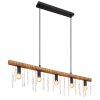 Globo KIRA Hanger Hout donker, Zwart, 5-lichts