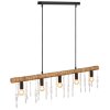 Globo KIRA Hanger Hout donker, Zwart, 5-lichts