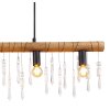 Globo KIRA Hanger Hout donker, Zwart, 5-lichts