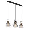 Globo DOROTHEA Hanger Messing, Zwart, 3-lichts