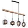 Globo BLACKY Hanger Hout donker, Zwart, 4-lichts