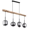 Globo BLACKY Hanger Hout donker, Zwart, 4-lichts