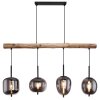 Globo BLACKY Hanger Hout donker, Zwart, 4-lichts