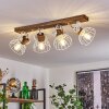 Orny Plafondlamp Hout donker, Wit, 4-lichts