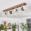 Orny Plafondlamp Hout donker, Wit, 4-lichts