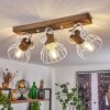 Orny Plafondlamp Hout donker, Wit, 3-lichts