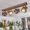 Herford Plafondlamp Hout donker, Roest, 4-lichts