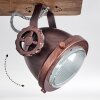 Herford Plafondlamp Hout donker, Roest, 4-lichts