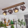 Herford Plafondlamp Hout donker, Roest, 4-lichts