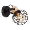 Globo LACKY Muurlamp Hout licht, Zwart, 1-licht