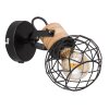 Globo LACKY Muurlamp Hout licht, Zwart, 1-licht