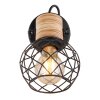 Globo LACKY Muurlamp Hout licht, Zwart, 1-licht