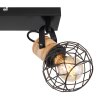 Globo LACKY Plafondlamp Hout licht, Zwart, 2-lichts