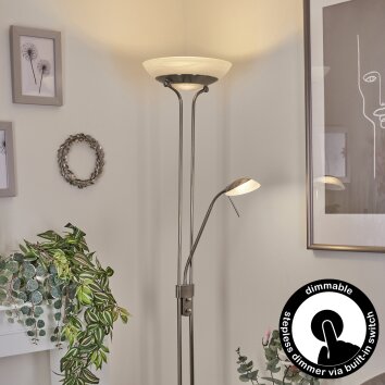 Biot Staande lamp LED Nikkel mat, 2-lichts