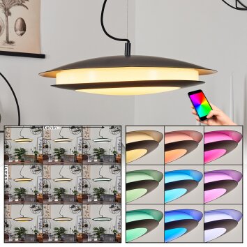 Ittingen Hanger LED Zwart, 1-licht, Kleurwisselaar