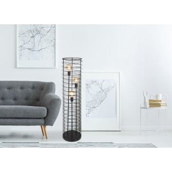 Globo TILLY Staande lamp Zwart, 3-lichts