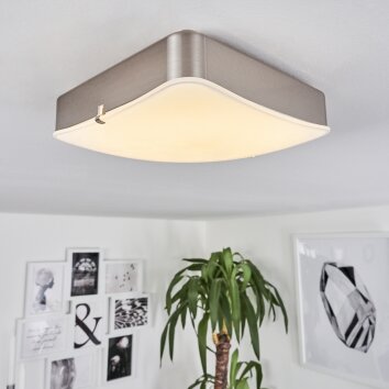 Hutton Plafondlamp LED Nikkel mat, 1-licht