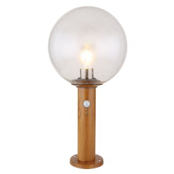 Globo OSSY Padverlichting houtlook, 1-licht, Bewegingsmelder