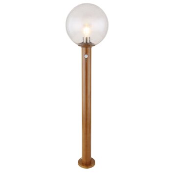 Globo OSSY Padverlichting houtlook, 1-licht, Bewegingsmelder