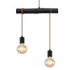 Globo GREGOR Hanger Hout donker, Zwart, 3-lichts