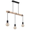 Globo GREGOR Hanger Hout licht, Zwart, 3-lichts