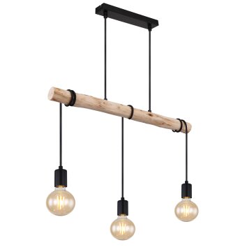 Globo GREGOR Hanger Hout licht, Zwart, 3-lichts