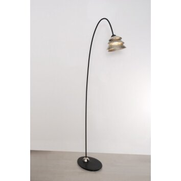 Holländer SNAIL ONE Staande lamp Zwart, Zilver, 1-licht