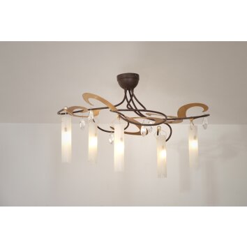 Holländer CASINO Plafondlamp Bruin, Goud, Zwart, 5-lichts