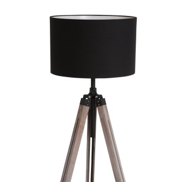 Steinhauer Triek Staande lamp Hout licht, Zwart, 1-licht