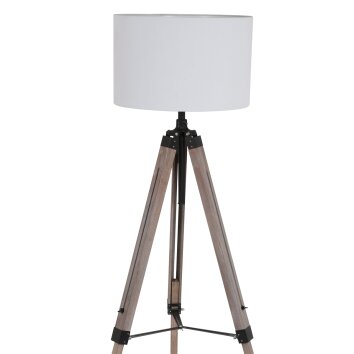 Steinhauer Triek Staande lamp Hout licht, Zwart, 1-licht