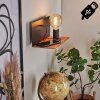 Lafinur Muurlamp Bruin, houtlook, Zwart, 1-licht