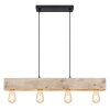 Globo ADALIE Hanger Hout licht, Zwart, 4-lichts