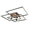 Globo IDA Plafondlamp LED houtlook, Zwart, 4-lichts