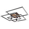 Globo IDA Plafondlamp LED houtlook, Zwart, 4-lichts