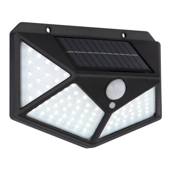 Globo Solarlamp LED Zwart, Transparant, Helder, 100-lichts, Bewegingsmelder