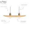 Elobra Colombia Retro Hanglamp Natuurlijke kleuren, 2-lichts