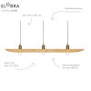 Elobra Colombia Retro Hanglamp Natuurlijke kleuren, 3-lichts