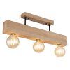 Globo ERNA Plafondlamp Hout licht, Zwart, 3-lichts